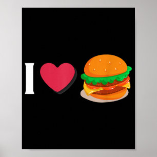 Póster Amo Hamburguesa Hamburguesa Con Queso Comer Insalu