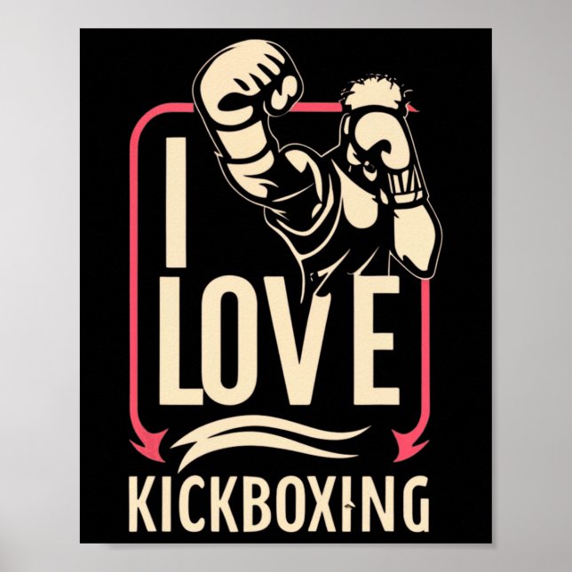 Póster Amo Kick-boxing Boxeo Ama Kickboxer Kickboxin (Frente)