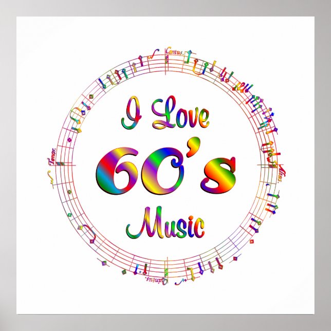 Póster Amo la música de los años 60 (Frente)