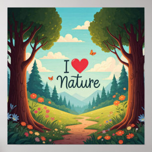 Póster Amo la Naturaleza