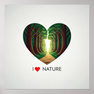 Póster Amo la Naturaleza
