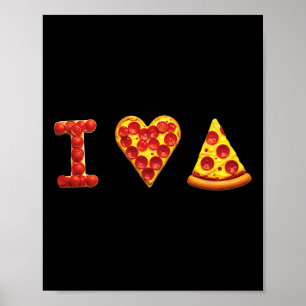 Póster Amo La Pizza Amantes De La Comida Italiana La Pizz