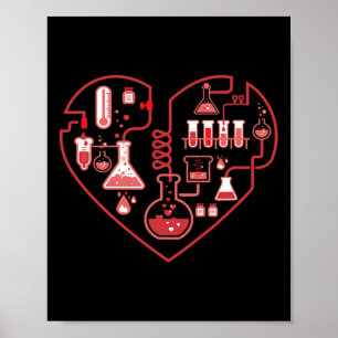 Póster Amo la química corazón de la ciencia para el profe