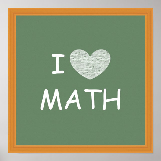 Póster Amo las matemáticas (Frente)