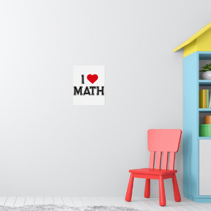 Póster Amo las Matemáticas Vintage Retro Matemáticas