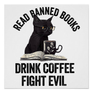 Póster Amo leer libros prohibidos BookWorm Amo libros pro