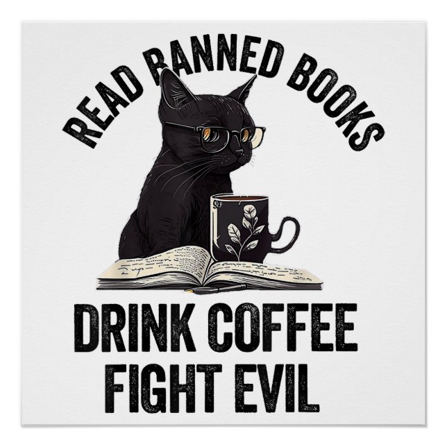 Póster Amo leer libros prohibidos BookWorm Amo libros pro (Anverso)