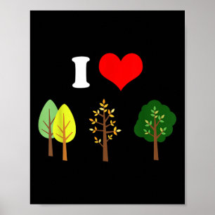 Póster Amo Los Árboles Naturaleza Protección Ambiental Av