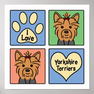 Póster Amo los terrieres de Yorkshire