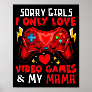 Póster Amo Los Videojuegos Y Mi Mama Chiste Divertido Chi
