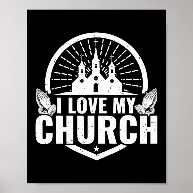 Póster Amo Mi Iglesia Jesús Fe de Dios (Frente)