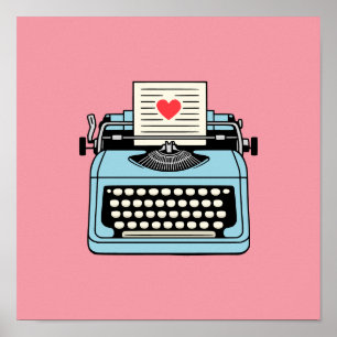 Póster Amo mi máquina de escribir