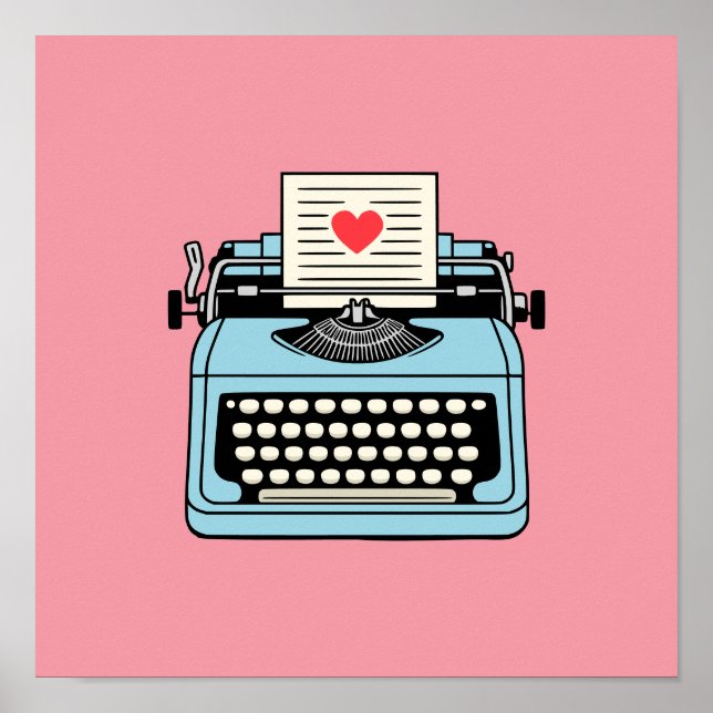 Póster Amo mi máquina de escribir (Frente)