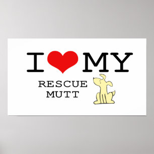 Póster Amo mi poster del Mutt del rescate