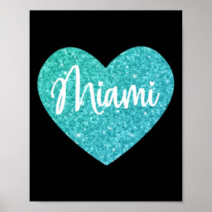 Póster Amo Miami Florida Corazón 