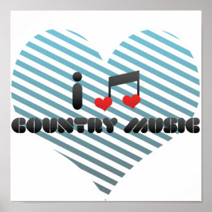 Póster Amo música country