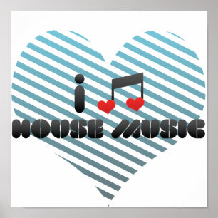 Póster Amo música de la casa