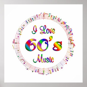 Póster Amo música de los años 60
