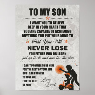 Póster Amo Padre, A Mi Hijo, Papá Hijo La Bicicleta Nunca
