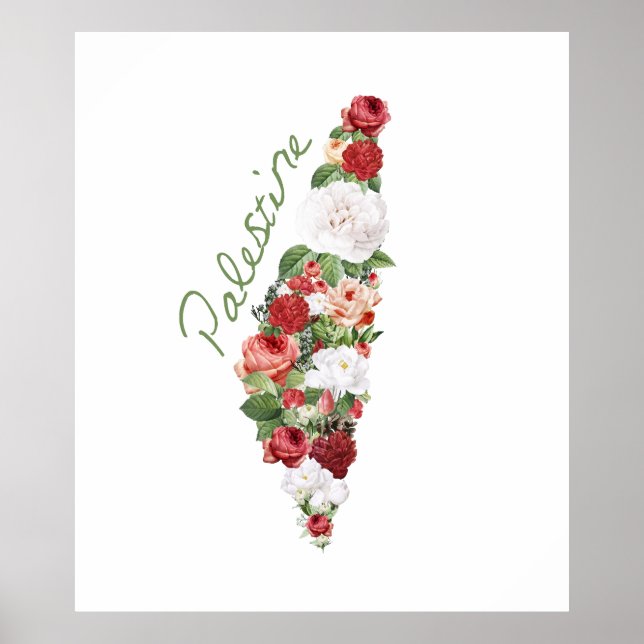 Póster Amo Palestina Mi Mapa Palestino (Frente)
