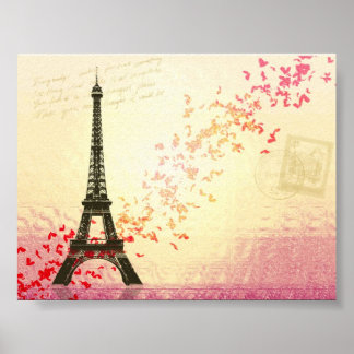Póster Amo París en primavera
