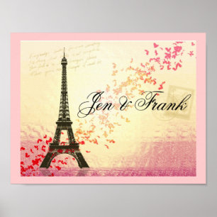 Póster Amo París en primavera