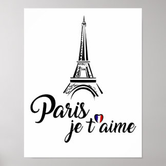 Póster Amo París Je t'aime