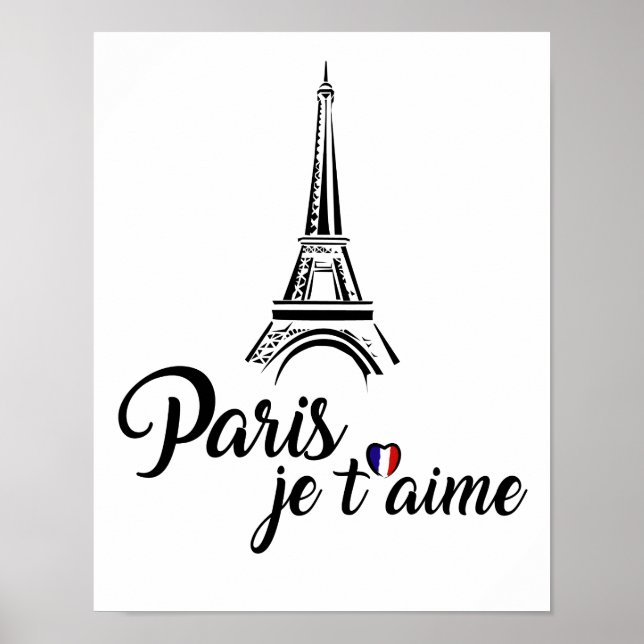 Póster Amo París Je t'aime (Frente)