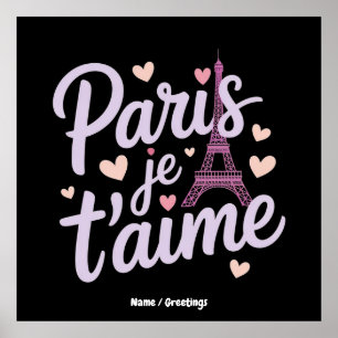 Póster Amo París Je t'aime Eiffel Tower France T-Shirt
