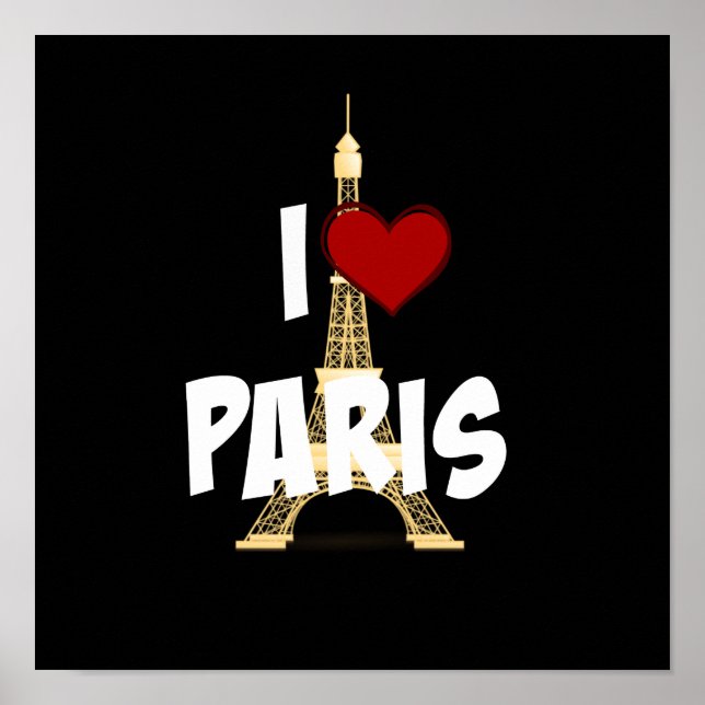 Póster "Amo París", Torre Eiffel, (Frente)