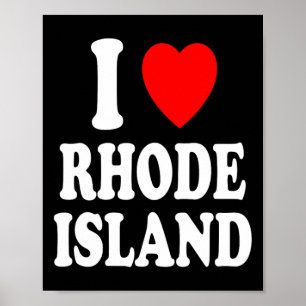 Póster Amo (quiero) Rhode Island Viajes Turismo Vacacione