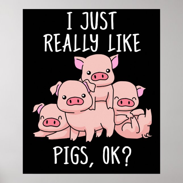 Póster Amo Regalo de cerdo Mujeres Regalos de cerdo Swine (Frente)
