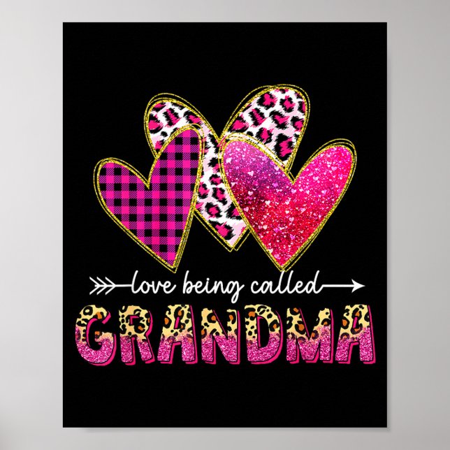 Póster Amo ser llamada abuela valentín día de las madres (Frente)