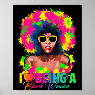 Póster Amo ser una mujer negra divertida historia de muje