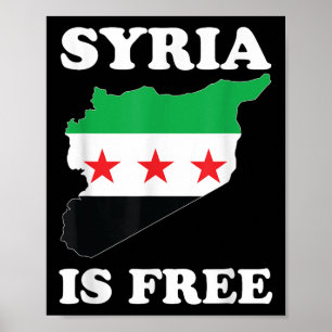 Póster Amo Siria Mapa libre sirio Nueva bandera siria