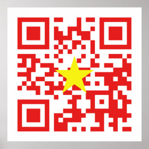 Póster Amo Vietnam (Tôi Yêu Viene Nam) Marca QR Código