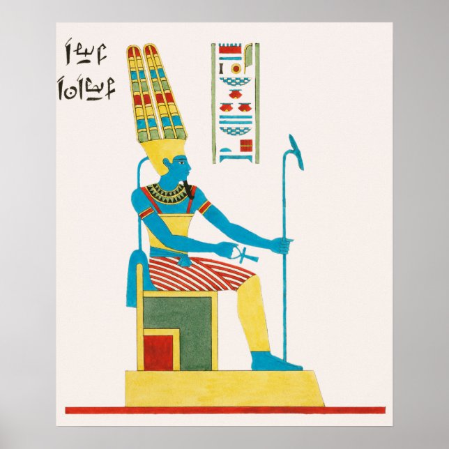 Póster Amon, ilustracion Amon-ra del Panteón Egipcio (Frente)