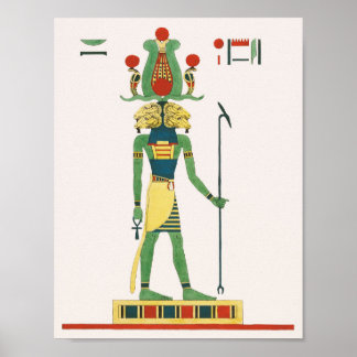 Póster Amon, ilustracion Amon-ra del Panteón Egipcio