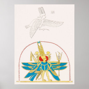 Póster Amon-Ra, ilustracion del Rey de Dios de Pantheo