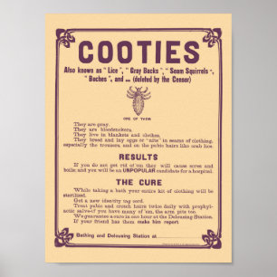 Poster amonestador de Cootie - impresión médica