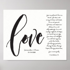 Póster Amor, 1 Cor. 13, Nombre de la Pareja, Letra Modern