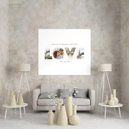 Póster Amor 4 foto regalo personalizado simple moderno