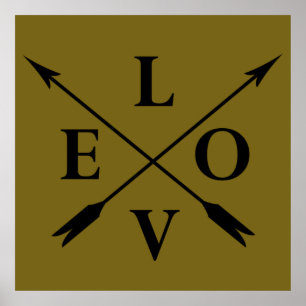 Póster Amor a la tipografía monogramada