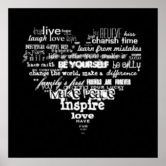Póster amor a la vida y felicidad