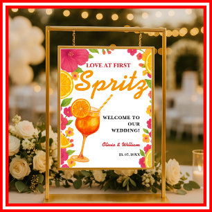 Póster Amor a Primera Spritz   Letrero para Despedida de 