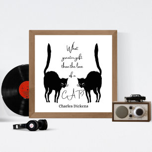 Póster Amor a un gato - cita de Charles Dickens