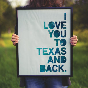 Póster Amor Acuarela De Texas a Atrás