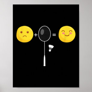 Póster Amor al bádminton Equipo Feliz Jugador Entrenador