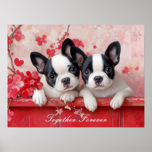 Póster Amor al cachorro con texto de Personalizable (Frente)