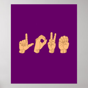 Póster AMOR al lenguaje Rótulo americano